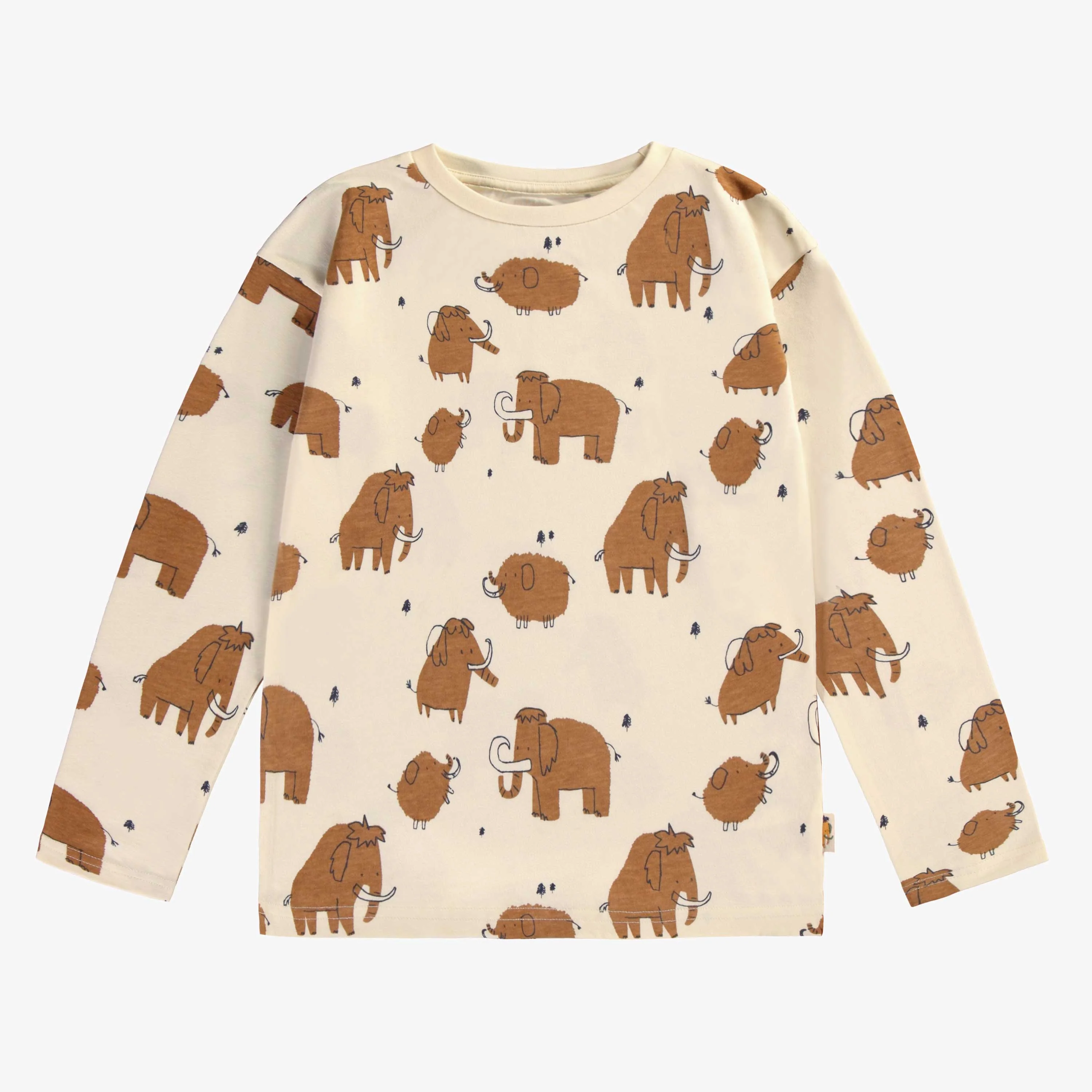 T-shirt crème à motifs de mammouths en jersey, enfant