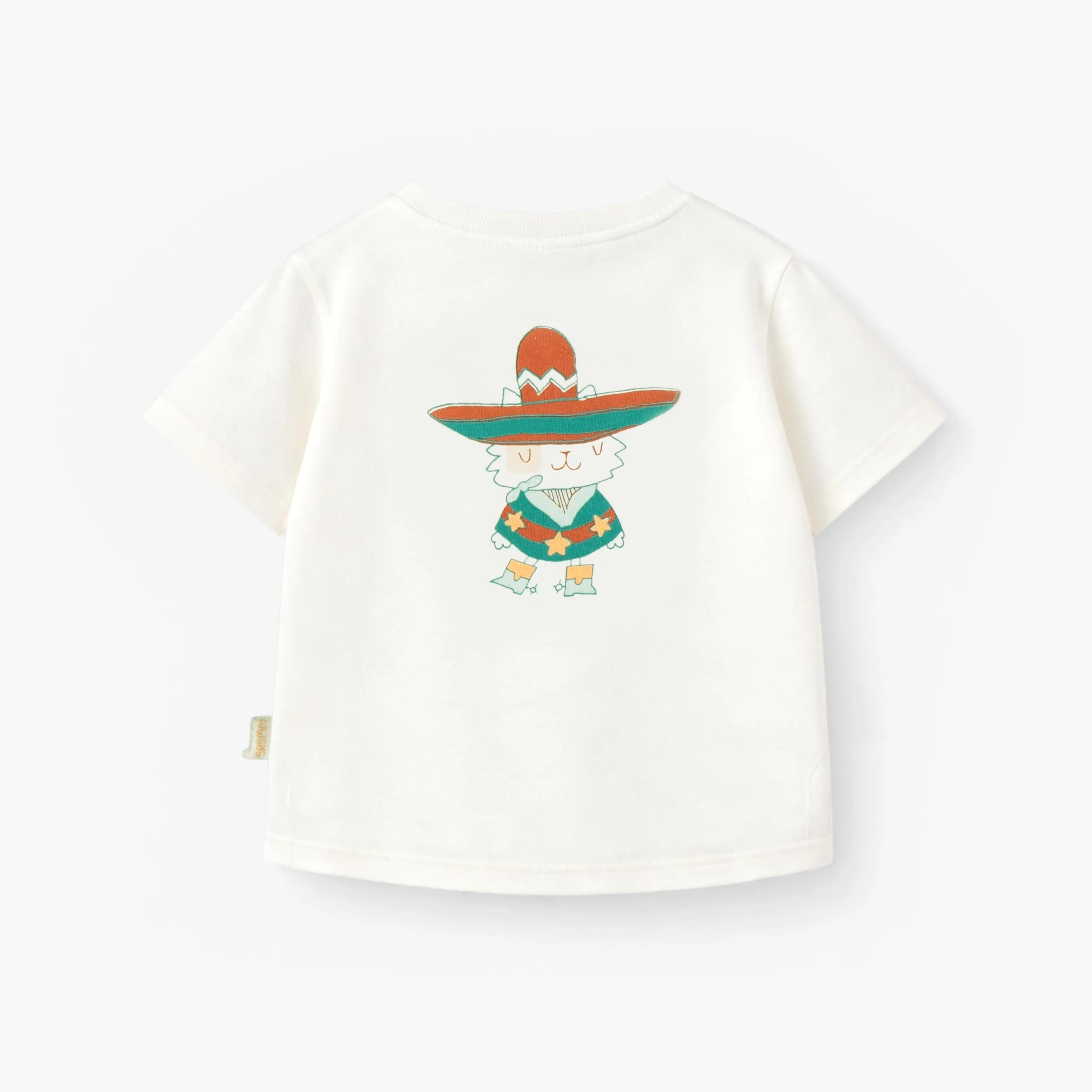 T-shirt crème avec illustration au dos, bébé - Image 2
