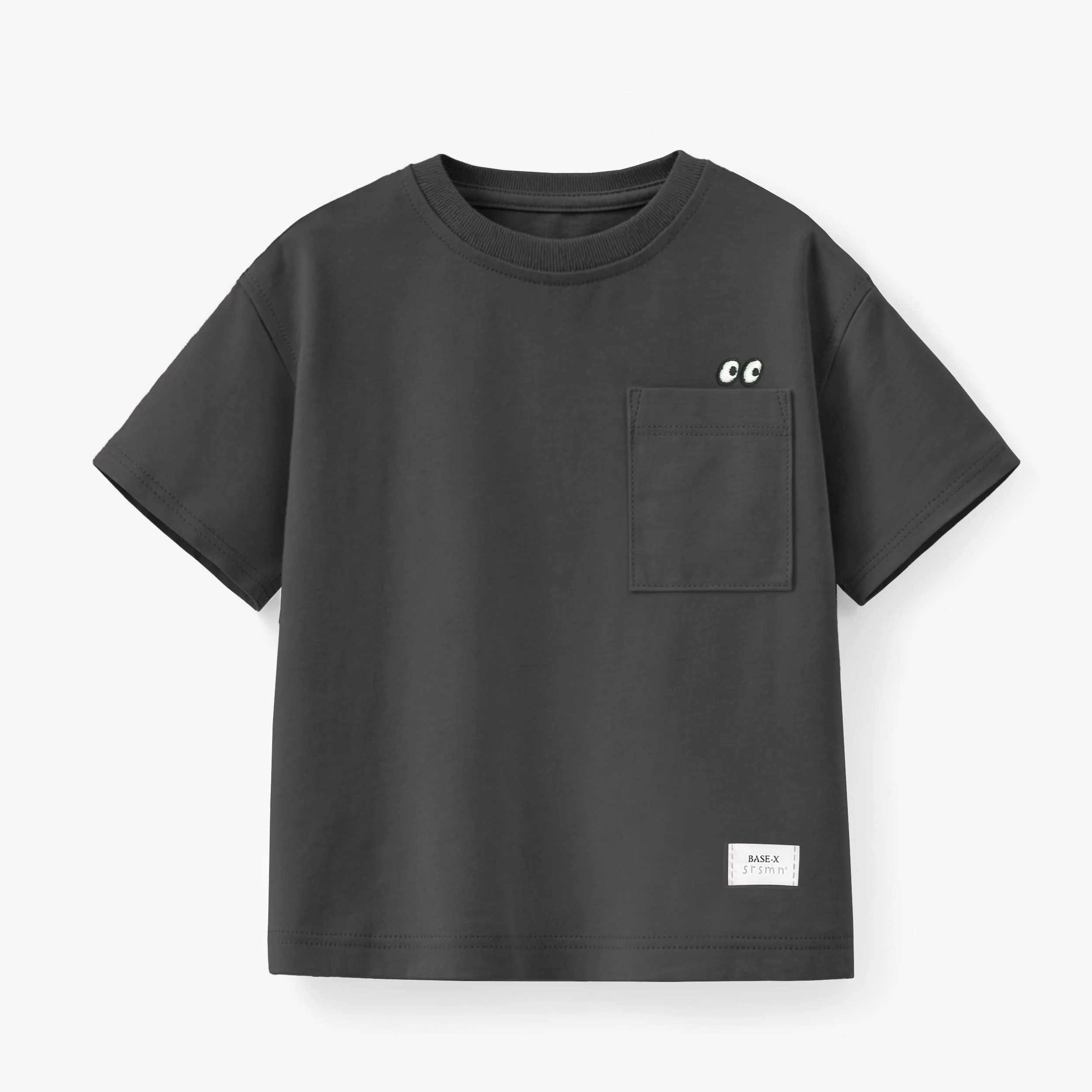 T-shirt noir avec poche, enfant