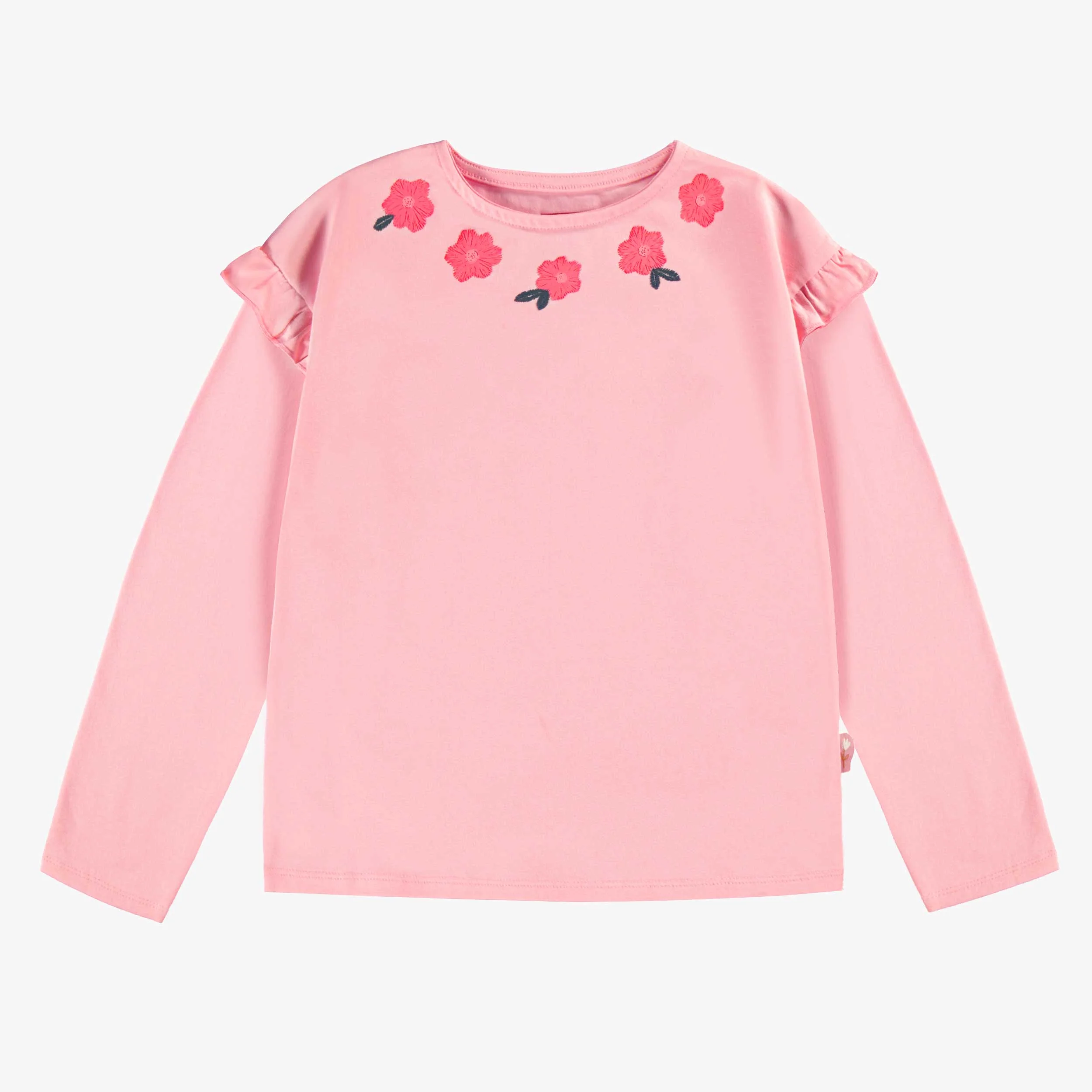 T-shirt rose à motif floral, enfant