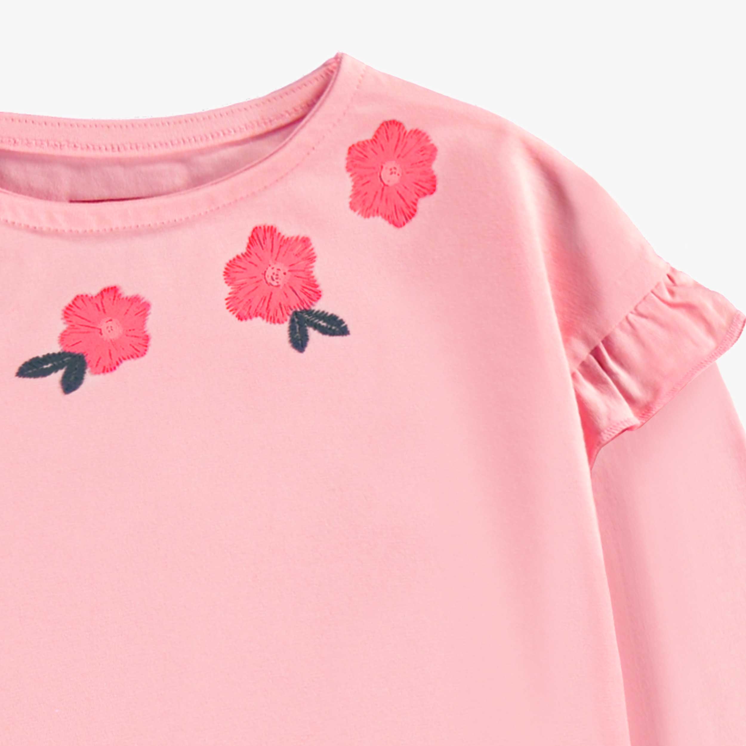 T-shirt rose à motif floral, enfant - Image 2