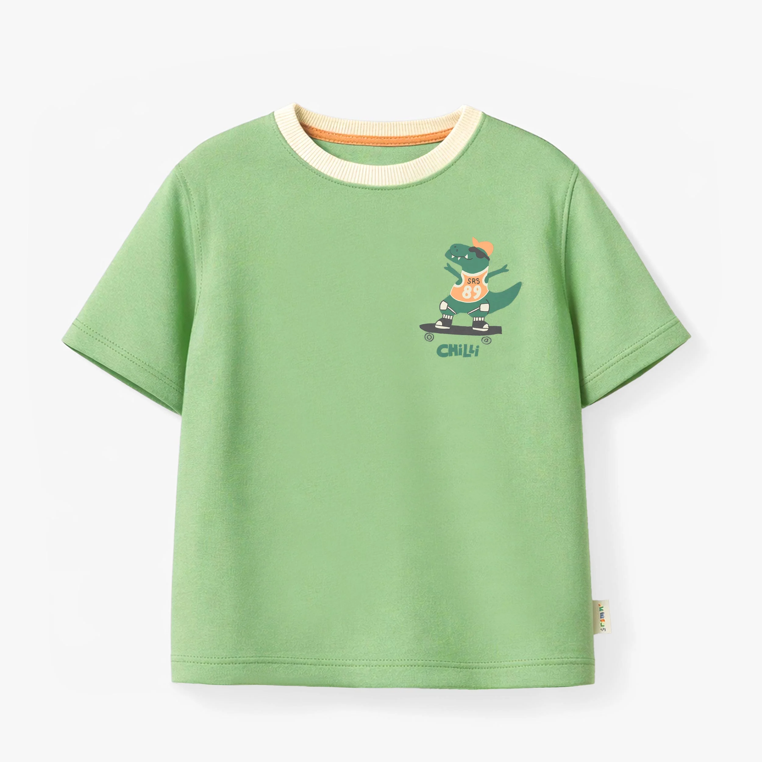 T-shirt vert avec illustration, enfant
