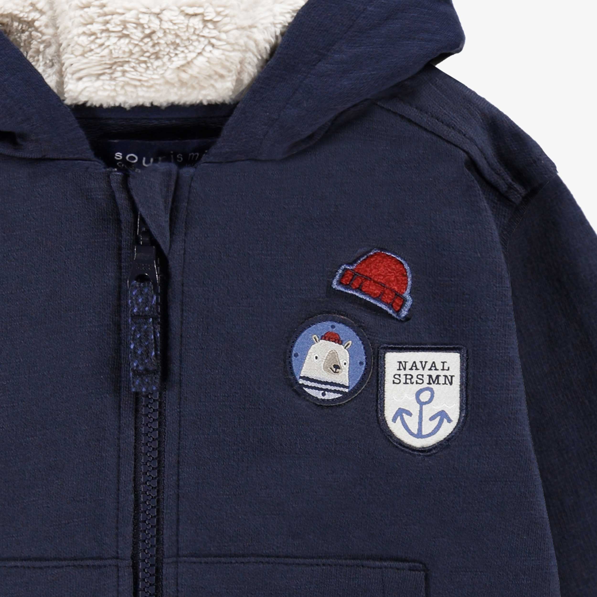 Veste bleu marine à capuchon, bébé - Image 2